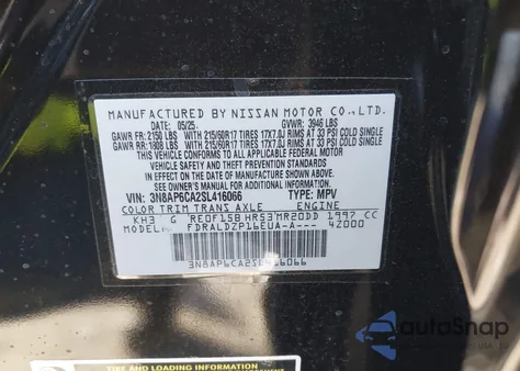 2025 Nissan Kicks Sv Fwd from USA, damaged, VIN 3N8AP6CA2SL416066